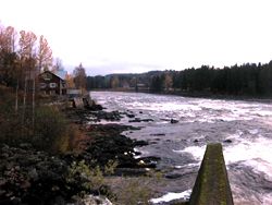 Vindeln River adjacent to hotel