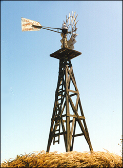The original windmill that brought the Irvine Historical Society together
with the IRWD (seen sitting in its new location at the reclamation plant)